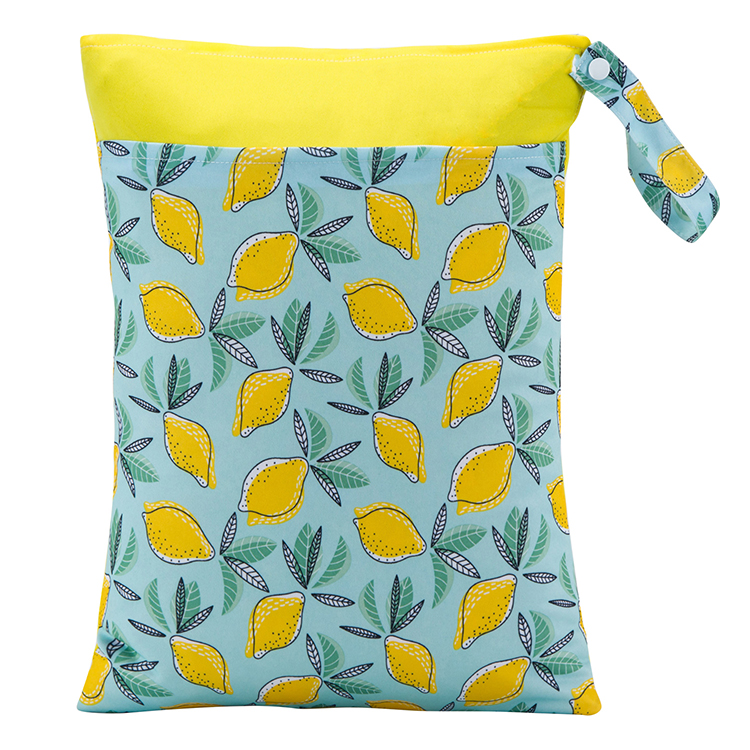 Изготовленные на заказ многоразовые огромный рюксак Мокрый сухой мешок одежды для маленьких детей, сумки для подгузников, сумка для влажных подгузников, сумка из водонепроницаемого материала с 2 карманами