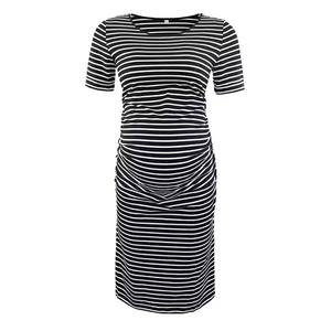 Robe <span class=keywords><strong>T</strong></span>-<span class=keywords><strong>shirt</strong></span> <span class=keywords><strong>Mini</strong></span> Décontractée Ample en Jersey Respirant à Rayures et Imprimé Lettres pour Femmes Enceintes – Silhouette Crayon – Idéale É<span class=keywords><strong>t</strong></span>é - Product Image 5