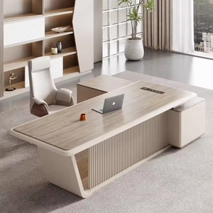 <span class=keywords><strong>Scrivania</strong></span> Direzionale Moderna Laccata con Cassetto e Mobile Laterale, Arredamento per <span class=keywords><strong>Ufficio</strong></span>, <span class=keywords><strong>Scrivania</strong></span> Esecutiva per <span class=keywords><strong>Computer</strong></span> - Product Image 2