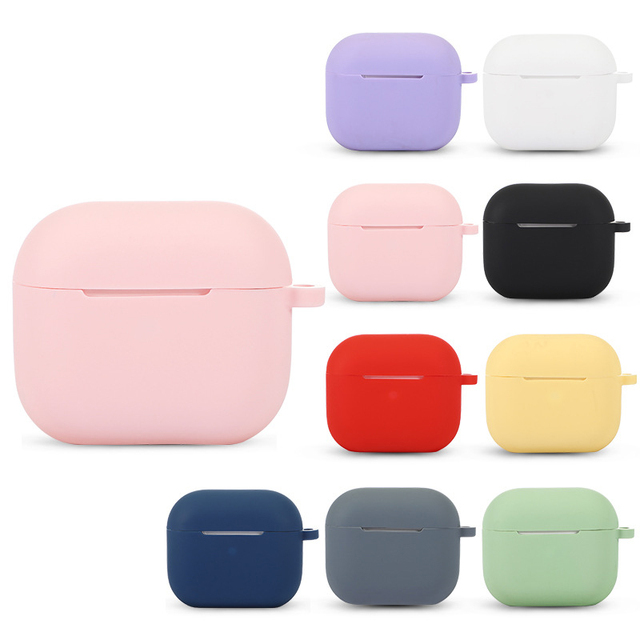 New Arrivals Silicone TPU Protective Earphone Case for AirPods 4 Case Shockproof with Hook for AirPods 3 Blue Green Pink Case