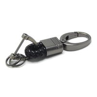 Offre Spéciale manuel tressé à la main corde argent alliage de zinc métal étiquette ronde tressé cuir cordon or cuir sangles tresse porte-clés