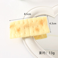 Jolie pince à cheveux en forme de biscuit alimentaire simulé, accessoire capillaire pour étudiant, ornement de cheveux