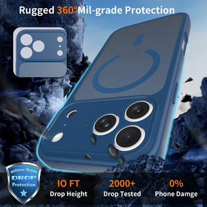 <span class=keywords><strong>Funda</strong></span> Magnética Personalizada para <span class=keywords><strong>iPhone</strong></span> 18 17 16 15 14 <span class=keywords><strong>13</strong></span> <span class=keywords><strong>Pro</strong></span> <span class=keywords><strong>Max</strong></span>, con Cubierta Protectora de Lente Translúcida Azul Mate y Tacto de Piel - Product Image 4