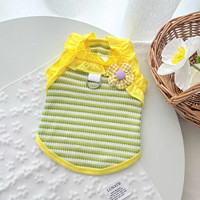 Camisole rayée style bonbon pour animaux de compagnie, légère et aérée pour l'été, idéale pour les chiens de petite taille comme les Teddy, Pomeranian et Bichon Frisé