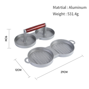 Prensa <span class=keywords><strong>de</strong></span> doble orificio, prensa <span class=keywords><strong>de</strong></span> carne para carne, máquina aplanadora <span class=keywords><strong>de</strong></span> carne, trituradora <span class=keywords><strong>de</strong></span> tocino, parrilla, prensa <span class=keywords><strong>de</strong></span> sándwich, hierro fundido, Metal, aluminio, gris, 255G - Product Image 6