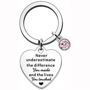 Llavero con Forma de Corazón, Diamantes Rosados y Azules, Acero Inoxidable, Regalo para Amigos/Parejas, Grabado Personalizado, Recuerdo de Cumpleaños - Product Image 1