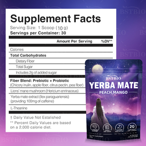 BSTBIO OEMパケットピュアYerba MateエキスピーチマンゴーフレーバーインスタントYerba Mateティーパウダー - Product Image 3