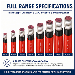 Cable de Energía Solar Fotovoltaica LIFENG para <span class=keywords><strong>EN50618</strong></span> IEC62930 H1Z2Z2-K, Cobre Estañado 1x4mm2 1x6mm2 XLPO LSZH 1500V DC, IP67 - Product Image 5