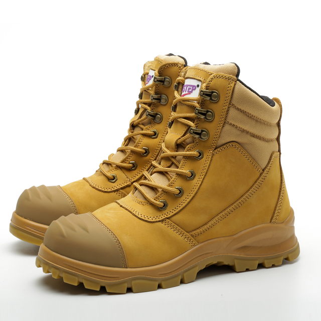 Zstep High Cut Design Nubuck Leather Safety Shoes PU and TPU Outsole Factory Direct Sales