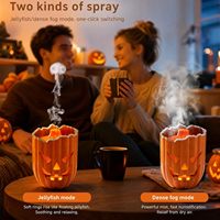 Diffuseur d'huiles essentielles ultrasonique 300 ml en forme de citrouille d'Halloween avec télécommande et veilleuse LED 7 couleurs pour voiture et décoration intérieure