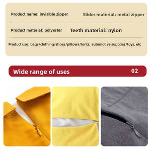 Vêtement de cardigan à fermeture éclair Double ouvert/fermé invisible avec fermetures à glissière en plastique sacs en nylon de style sportif <span class=keywords><strong>chaussures</strong></span> textiles pour la maison - Product Image 4