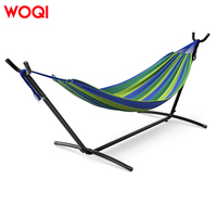 WOQI-Balançoire hamac d'extérieur portable en acier avec corde en coton et parachute
