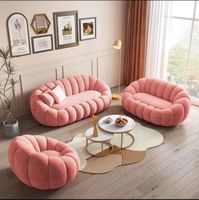 Silla de recepción moderna, silla de espera de belleza, conjunto de sofá con marco de terciopelo rosa para salón de belleza, sofá clásico