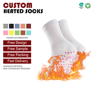 ถุงเท้าทัวร์มาลีนคุณภาพสูงแบบให้ความร้อนในตัว ขายส่ง ถุงเท้าบำบัดด้วยแม่เหล็กเพื่อสุขภาพ พิมพ์โลโก้ด้านล่าง สำหรับใช้เล่นกีฬาในฤดูหนาว - Product Image 2