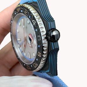 Nouvelle montre automatique mécanique modèle 2026 avec mouvement 3285, bleue, multifonctionnelle à quatre aiguilles, en fibre de carbone, montre de sport - Product Image 4