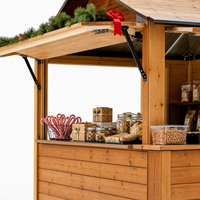 Kiosque à café en bois avec fenêtre de service, stand de vente personnalisé, chalet préfabriqué en bois pour marché de Noël et événements hivernaux