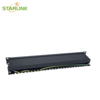 Starlink S/FTP IDC Punch Down Shielded Cat.6 Network Distribution Frame Dengan Kabel Pembumian - 1U 24 Port Panel Patch Rak Mount