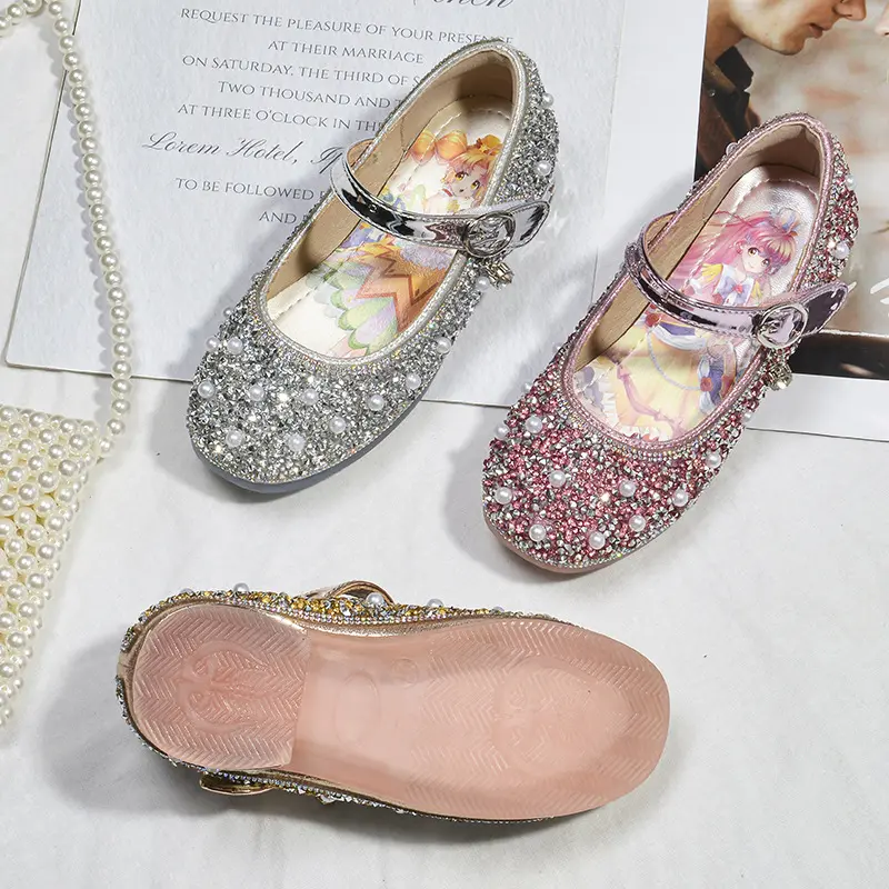 latest product princess shoes for kids dress flat sandals casual shoes toddler luxury sandals cinderella for children kids
