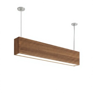 Đèn treo âm trần <span class=keywords><strong>LED</strong></span> thanh gỗ, hấp thụ âm thanh, dùng cho văn phòng, sảnh, phòng trưng bày - Product Image 1