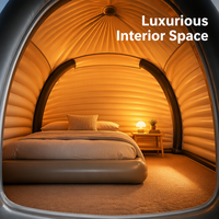 Vente en gros usine – Tente dôme sportive gonflable en PVC double couche, une chambre, type igloo, avec éclairage LED, quatre saisons, étanche et facile à monter