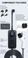 GBT Level 2 Portable Ev Charger 16 Amp Electric Car Charger EU US UK Plug Adapter J1772 Home Use Ev Charging Station Type 2