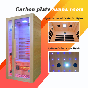 Cabina de Sauna de Vapor de Madera con Panel de Control Único y Puerta de Vidrio Completa, con Placa de Carbono para Infrarrojos - Product Image 6
