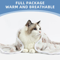 Coussin pour animaux de compagnie en flanelle à imprimé éléphant, tapis pour chien en polaire corail chaud pour l'hiver, pour chats