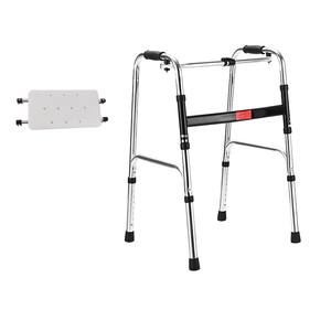 Andador idoso aço inoxidável deficientes muletas de quatro cantos ajudar quadro corrimão dobrável para venda - Product Image 1