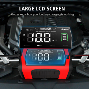HTRC Full-Automatic 12V/24V Cargador <span class=keywords><strong>de</strong></span> batería <span class=keywords><strong>de</strong></span> coche 10A/5A Potencia rápida <span class=keywords><strong>para</strong></span> Auto Coche Motocicleta <span class=keywords><strong>Baterías</strong></span> <span class=keywords><strong>de</strong></span> plomo-ácido Tipo eléctrico - Product Image 4