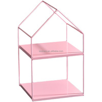 Présentoir de table en fer forgé en forme de cage à oiseaux pour desserts, thé, collations et gâteaux, idéal pour buffet et table de thé, avec support en forme de cœur