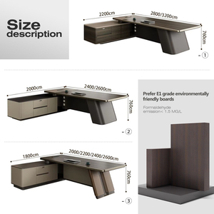 โต๊ะทำงานผู้บริหารระดับหรูพร้อมตู้เก็บของ โต๊ะทำงานผู้บริหารไม้คุณภาพสูง เฟอร์นิเจอร์สำนักงาน ดีไซน์ทันสมัย โต๊ะทำงานซีอีโอ - Product Image 4