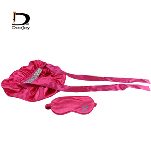 Bonnet en satin réglable avec impression <span class=keywords><strong>de</strong></span> logo personnalisé avec bande à nouer en strass - Product Image 5