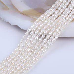 Perlas Sueltas de Agua Dulce Naturales de 3.5-4mm, Forma de Arroz, Color Rosa, para Bisutería, Collar, Accesorios - Product Image 5