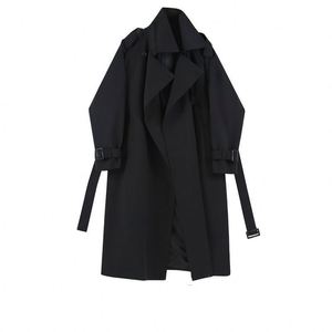 Otoño nuevo diseño elegante estilo británico <span class=keywords><strong>Tench</strong></span> Coat mujer de longitud media de cintura alta rompevientos Casual abrigo adelgazante - Product Image 6