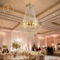 Nouvelle source de lumière LED, lustre moderne à perles de cristal détachables, matériau en verre, décoration de plafond pour événements de mariage