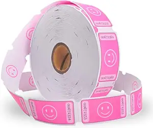 L LIKED Smile Raffle Tickets Roll,Each Tickets 1''x2'',for Entry, Prizes,1000 Tickets/Single Roll -Pink