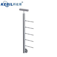 Système de garde-corps à câbles en acier inoxydable, kit de main courante, poteau de garde-corps pré-percé à montage latéral pour intérieur ou extérieur, 36" 42" horizontal
