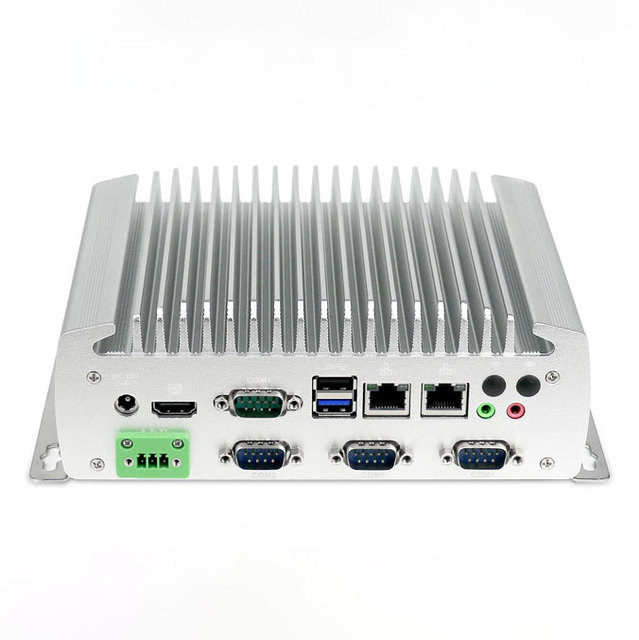 Industrial Grade Mini PC for In-Vehicle Use Fanless Rugged Embedded Computer with 6xCOM RS232 DDR3 Memory US/EU Plug Options