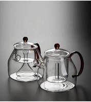 Théière en verre Borosilicate rétro créatif, service à thé en verre Borosilicate, fait à la main, vente en gros