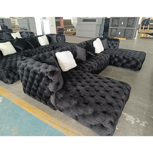Sofás de Salón de Lujo, Sofá Seccional de Tela Chesterfield, Sofá Seccional Modular, Muebles de Salón Modernos - Product Image 3