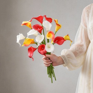 CallaFloral Lys Calla Artificiels à Branche Unique en Matériau PU pour Décoration de Mariage, Utilisation Intérieure, Style INS, Artisanat Transfrontalier - Product Image 1