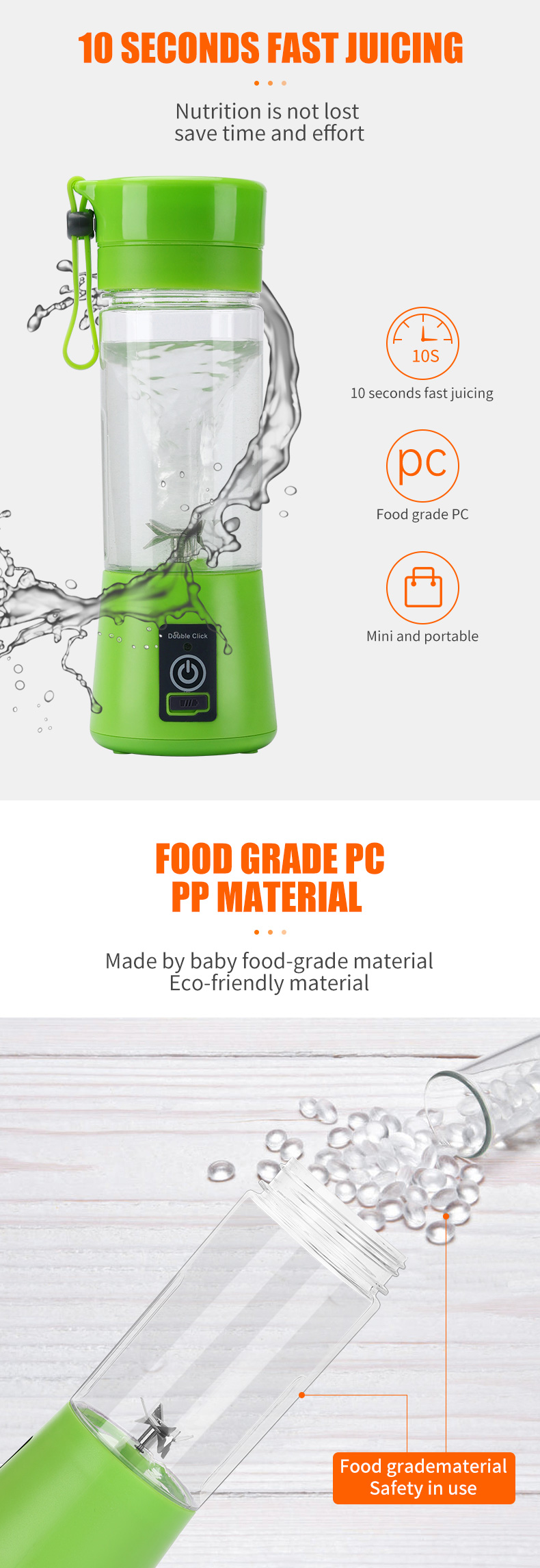 Portable Electric Blender Juicer Fruit Blender Maker Milk Shaker Upgraded 20 H1a6c3b71ceb047b780cc32c32cd2b58fv