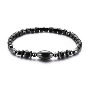 <span class=keywords><strong>Tobillera</strong></span> con cuentas para pérdida de peso, pulsera de tobillo con cuentas adelgazantes, hematita, piedra magnética, negra, personalizada, clásica, hecha a mano, CN;ZHE - Product Image 1
