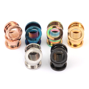 Pares de tapones para los oídos con tornillo de acero inoxidable, túneles en forma de polea, medidores de oreja Punk, expansor, túneles de carne, Piercing - Product Image 4