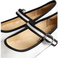 Vente en gros personnalisé adolescent boucle passepoil Mary Jane chaussure en cuir suédé plat Balllet chaussures pour enfants fille