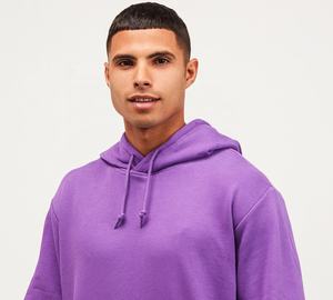 เสื้อฮู้ดผู้ชายผ้าฝ้าย 100% ขายส่ง ระบายอากาศได้ดี ไม่หดตัว เป็นมิตรกับสิ่งแวดล้อม ผ้าฟลีซสำหรับฤดูหนาว สีพื้นเรียบ คอฮู้ด - Product Image 3