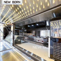 Carrito de Comida, Cocina Móvil, Equipo de Restaurante Comercial, Remolque de Comida Totalmente Equipado, Servicio de Catering Eléctrico, Fibra de Vidrio, Helados