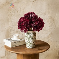 Grande tige de fleur d'hortensia artificielle en tissu, hortensia artificiel pleine fleur en plusieurs couleurs pour la décoration de mariage et de maison dans un vase