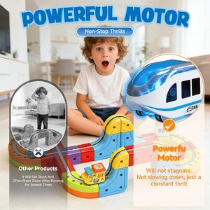 EPT 3D Stem Learning Anti Gravity Design Easy to Assemble Electric Car Gift Kids Magnetic <strong>Train</strong> Tracks Set - Product Image 6