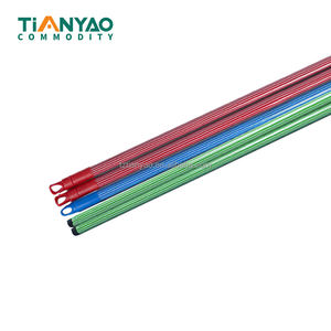 Цветная высокопрочная металлическая ручка для швабры/метлы с цветным колпачком, железное покрытие, классический дизайн, Tianyao TY-PM19, для уборки пола - Product Image 1